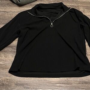 SHEIN Black Zip-Up Sweatshirt